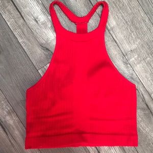 (W) Free People halter top. Size M. Bright Red
